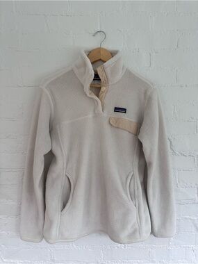 Patagonia Cream Waffle Fleece Snap-Pullover with Tan Trim